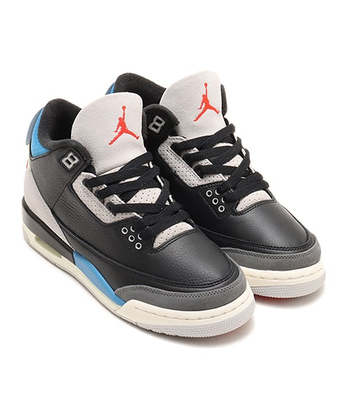 JORDAN BRAND AIR JORDAN 3 RETRO OG (GS) BLACK/CHILE RED-NEUTRAL GREY