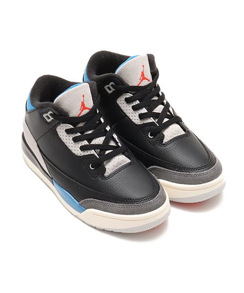 JORDAN BRAND JORDAN 3 RETRO OG (PS) BLACK/CHILE RED-NEUTRAL GREY
