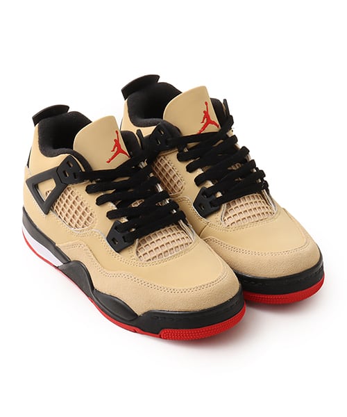 JORDAN BRAND JORDAN 4 RETRO (PS) SESAME/FIRE RED-BLACK-WHITE - ベージュ