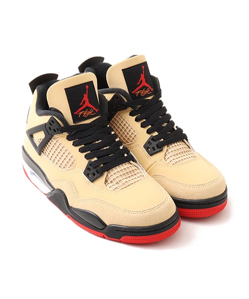 JORDAN BRAND AIR JORDAN 4 RETRO (GS) SESAME/FIRE RED-BLACK-WHITE - ベージュ