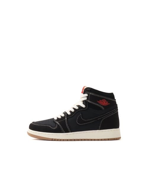 JORDAN BRAND AIR JORDAN 1 RTR HI OG FC GS BLACK/UNIVERSITY RED-SAIL-GUM MED BROWN - ブラック