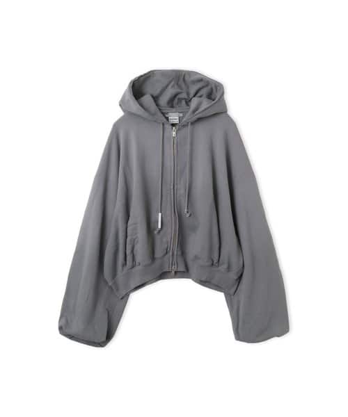 NIKE W NRG NK STUDIO FLEECE HOODIE GRAY - グレー