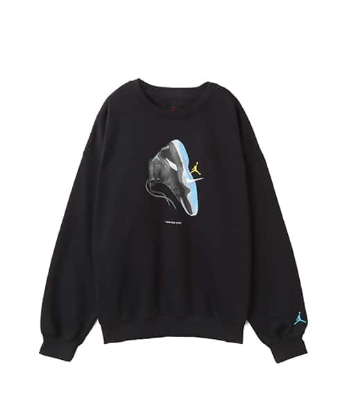 JORDAN BRAND M J BRK AJ11 FLEECE CREW LB BLACK/GAMMA BLUE - ブラック