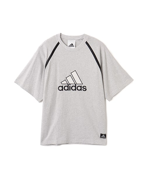 adidas BADGE TEE ライトグレーヘザー