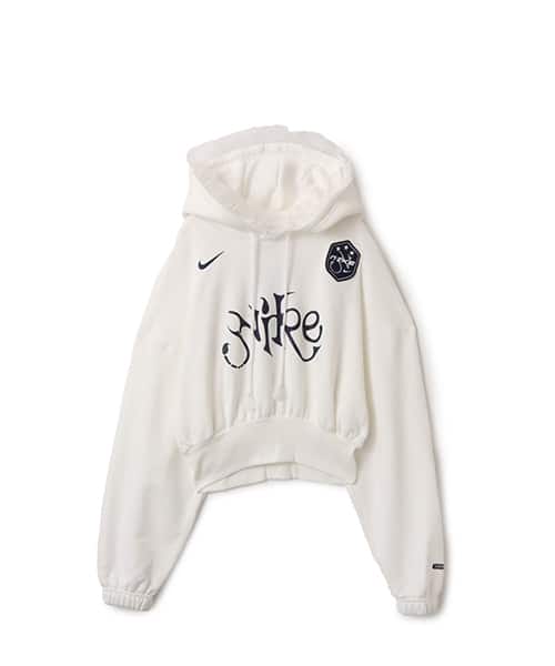 NIKE AS W NSW OS FLC CROP PO HDY GC WHITE - ホワイト
