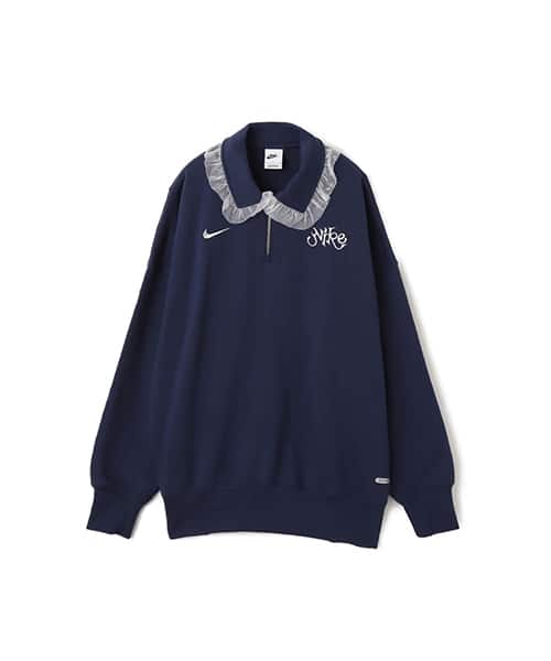 NIKE AS W NSW FLC OS BLKT QZ POLO G MIDNIGHT NAVY - ネイビー