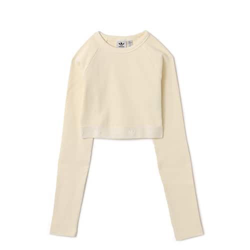 adidas RIB LONGSLEEVE TOP クリームホワイト