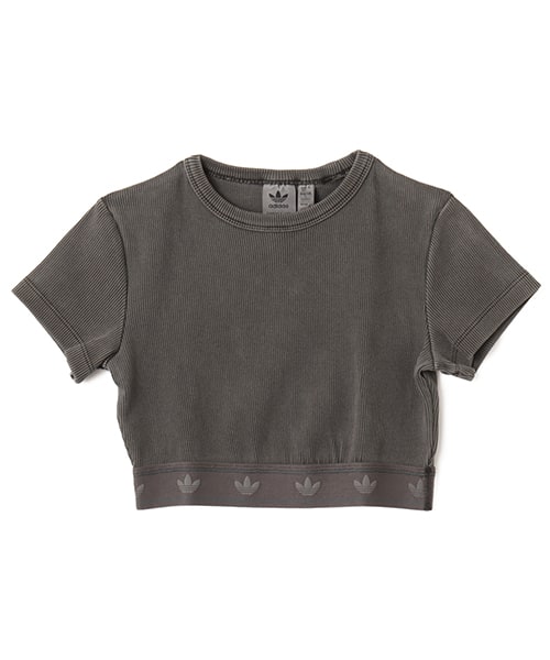 adidas RIB SHORT SLEEVE TOP ブラック