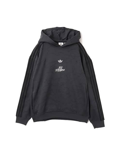adidas 100 THIEVES HOODIE カーボン