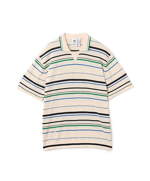 adidas WALES BONNER KNIT POLO SHIRT ワンダーホワイト/グリーン/ブルーバード/ナイトインディゴ
