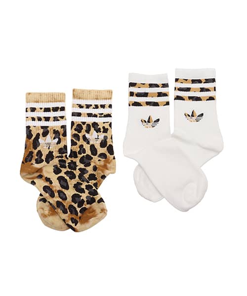 adidas LEOPARD CREW SOCKS 2 PAIRS ブロンズストレータ/ブラック