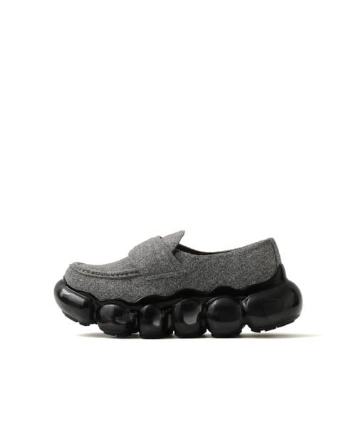 grounds JEWELRY FELT LOAFER LIGHT GRAY - グレー