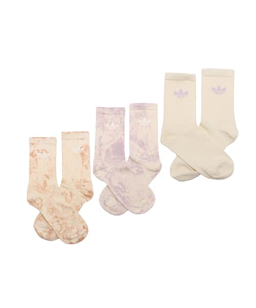 adidas TIE DYE CREW SOCKS 3 PAIRS ヘイローブラッシュ/シルバードーン/クリームホワイト