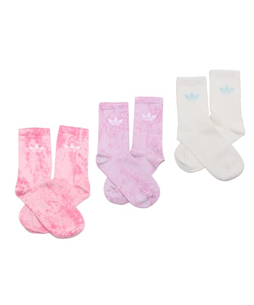adidas TIE DYE CREW SOCKS 3 PAIRS ブリスピンク/ブリスライラック/ホワイト