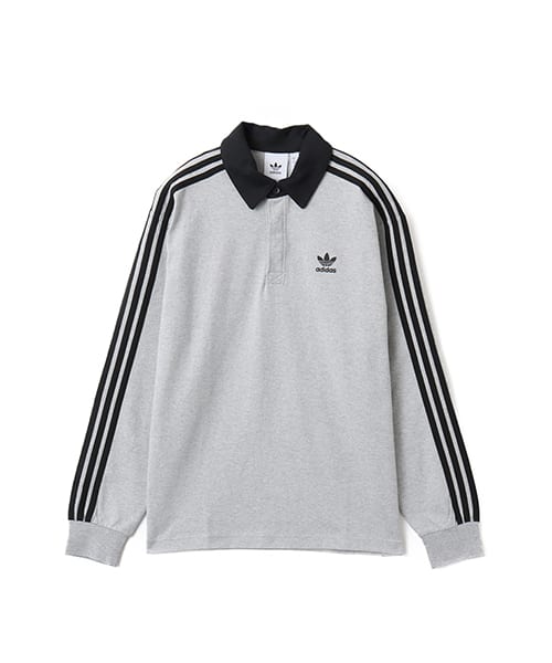 adidas ADICOLOR RUGBY POLO SHIRT ミディアムグレーヘザー/ブラック
