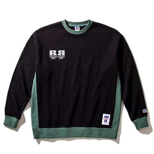 RUSSELL ATHLETIC × Kinetics REFLECTIVE CREW SWEAT BLACK 22SS-I