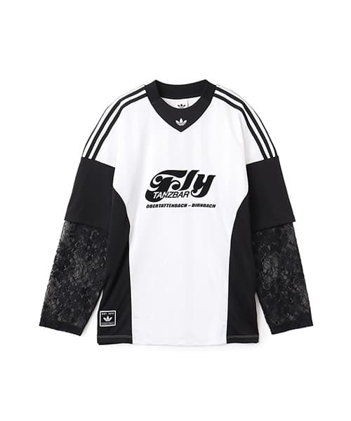 adidas LONGSLEEVE LACE JERSEY ホワイト/ブラック