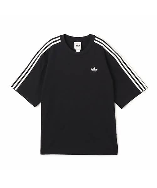 adidas ADICOLOR 3-STRIPES OVERSIZED TEE ブラック - ブラック
