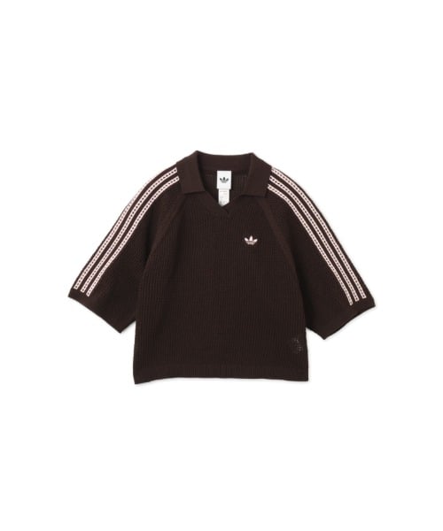 adidas KNITTED CROCHET POLO オーロラコーヒー - ブラウン