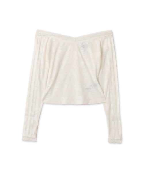 adidas LACE BARDOT TOP クラウドホワイト - ホワイト