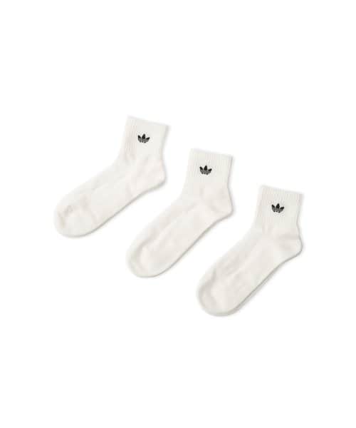 adidas MID ANKLE SOCK 3 PAIR PACK ホワイト - ホワイト