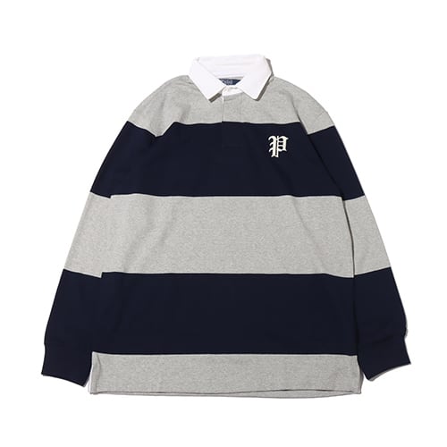 POLO RALPH LAUREN LSRUGBYM1-LONG SLEEVE-RUGBY ANDOVER HEATHER/CRUISE NAVY 22SS-I