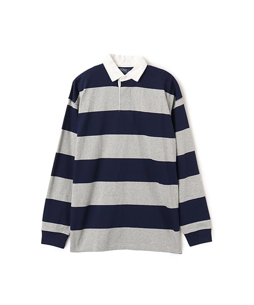 POLO RALPH LAUREN BIG FIT RUGBY SHIRT NEWPORT NAVY/ANDOVER HEATHER
