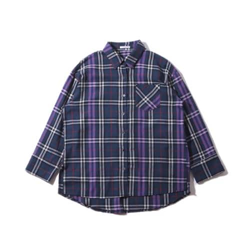 atmos pink グレンチェック柄 シャツ NAVY