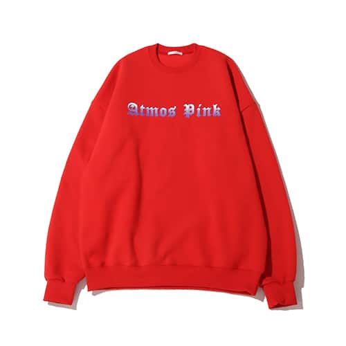 atmos pink グラデーションロゴ クルーネックトップス RED 21HO-I
