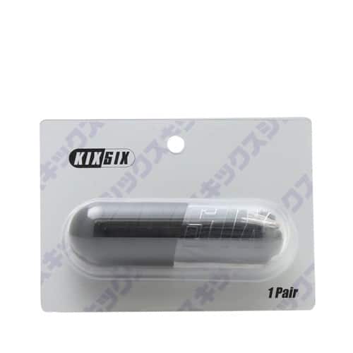 KIXSIX WAXED SHOELACE (CAPSULE)  BLACK/silver