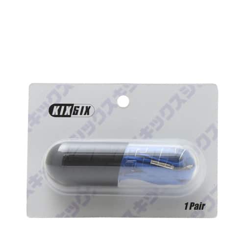 KIXSIX WAXED SHOELACE (CAPSULE)  BLUE/silver