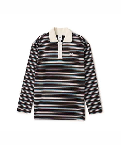 adidas STRIPED OVZD LS POLO SHIRT