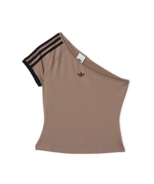 adidas ADILENIUM 5.0  OFFSHOULDER TEE カーキブラウン - カーキ