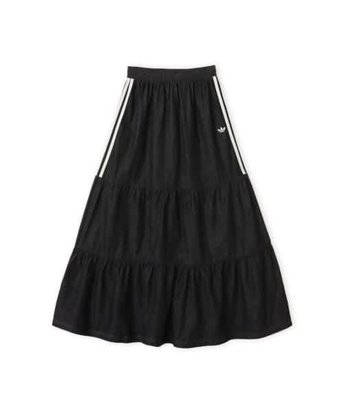 adidas SUMMER GLOW DENIM SKIRT ミディアムブラックデニム - ブラック