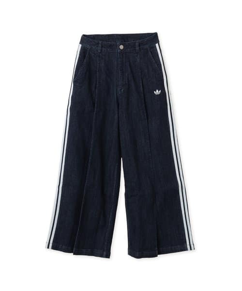 adidas DENIM PLEATS WIDE LEG PANTS