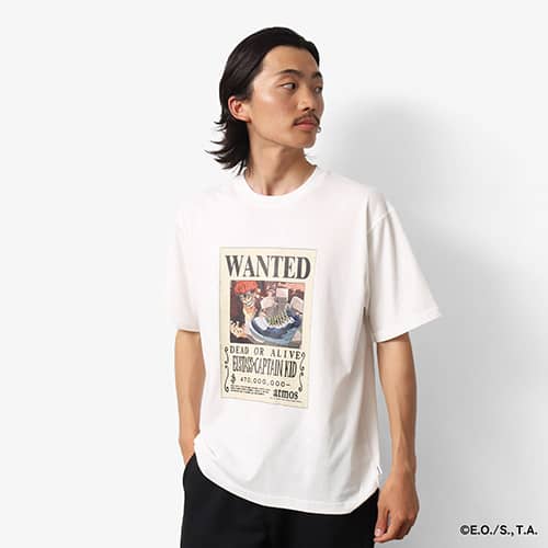 atmos × ONE PIECE WANTED POSTER T-SHRTS WHITE×KID 23SU-S