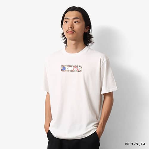 atmos × ONE PIECE WANTED POSTER BOX LOGO T-SHRTS WHITE×KID 23SU-S
