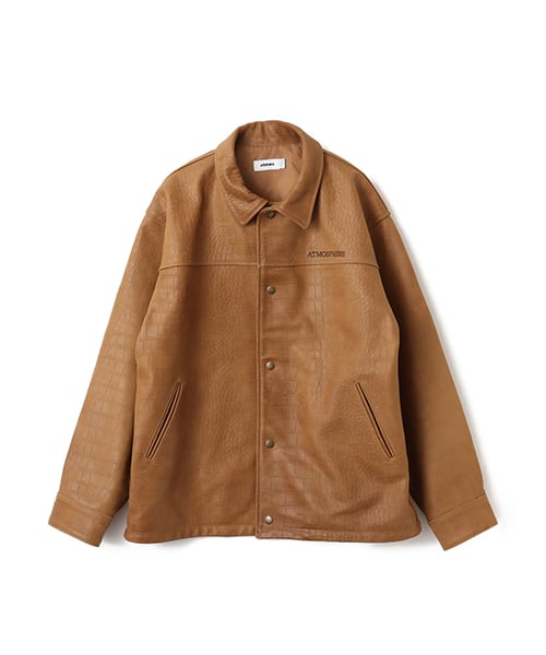 atmos Cow Leather Python Embossed Coach Jacket