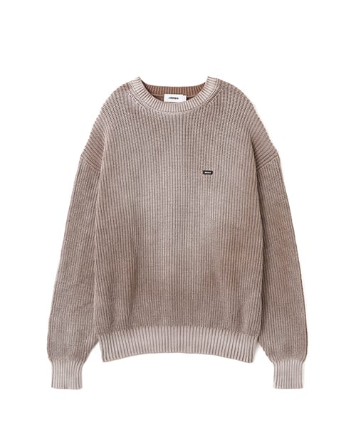 atmos Small Logo Patch Knit Sweater BROWN - ブラウン