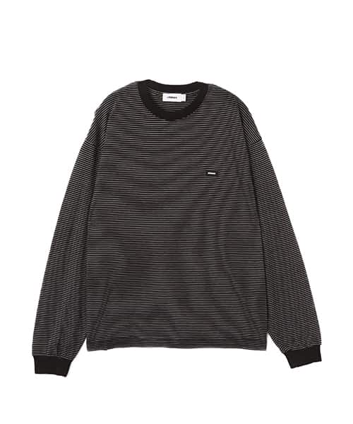 atmos Merino Wool Knit Border LS T-Shirt BLACK - ブラック
