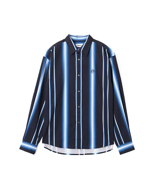 atmos Flannel Stripe Shirt BLUE アトモス フランネル ストライプ シャツ ブルー