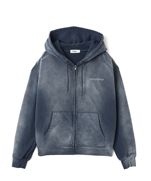 atmos Fade Color Zip-up Hooded Sweatshirt BLUE アトモス フェード カラー ジップアップ フーデッド スウェットシャツ ブルー