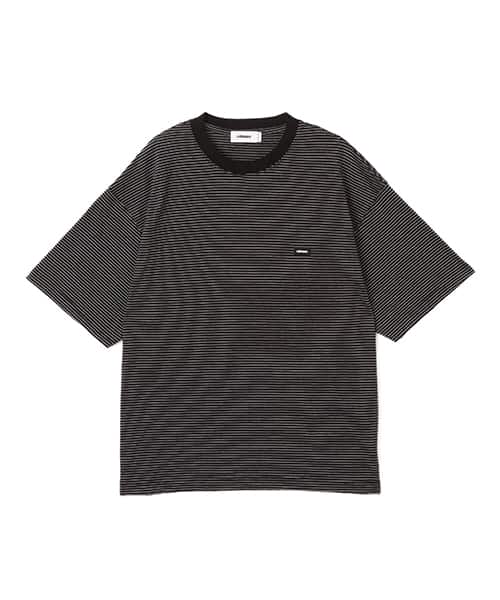 atmos Merino Wool Knit Border T-Shirt BLACK - ブラック