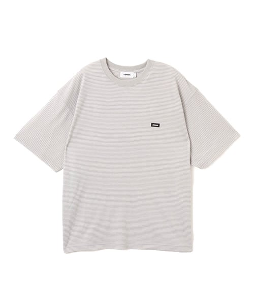 atmos Merino Wool Knit Border T-Shirt GRAY - グレー