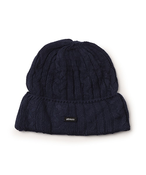 atmos Cable Knit Beanie NAVY - ネイビー