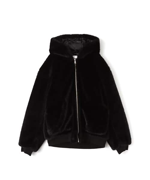 atmos Faux Fur Hoodie Jacket BLACK - ブラック