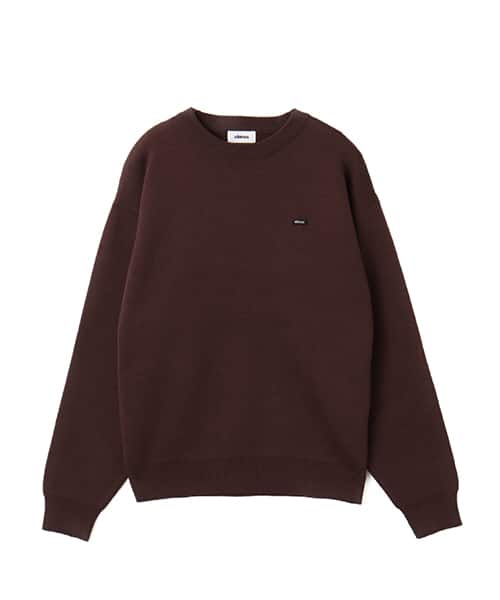atmos Small Logo Patch  Knit Sweater BROWN - ブラウン