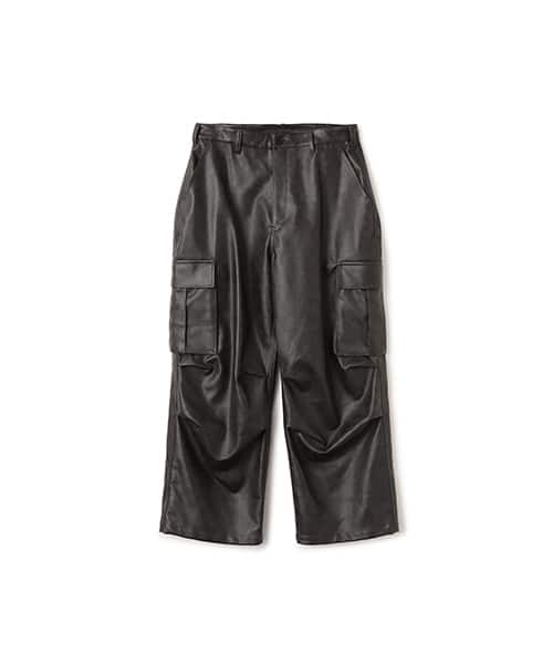 atmos Faux Leather Cargo Pants BLACK - ブラック