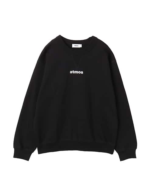 atmos Embroidery Classic Logo Crew Neck Sweatshirt BLACK - ブラック