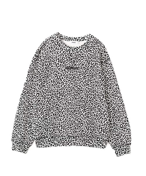 atmos Embroidery Classic Logo Crew Neck Sweatshirt BLACK LEOPARD - レオパード